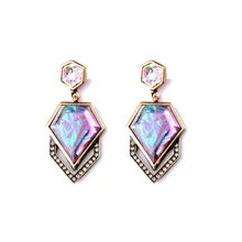 

Fashion accessories vintage multicolour rhombus gem women's stud earring