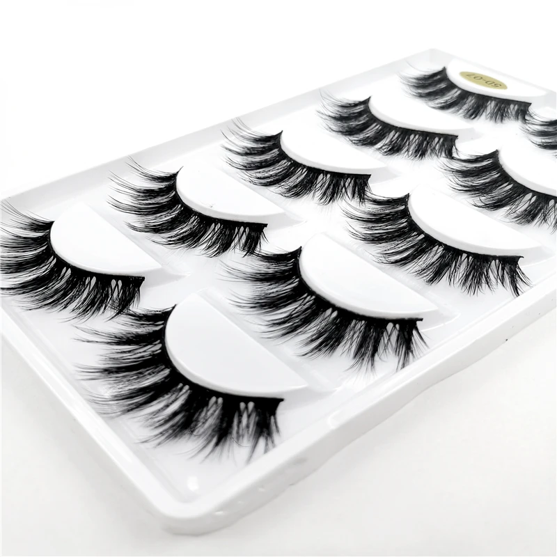 

5 Pairs 5D Soft Faux Mink Hair False Eyelashes Natural Long Eyelash Wispy Fluffy Lashes Extension Eye Makeup Tools