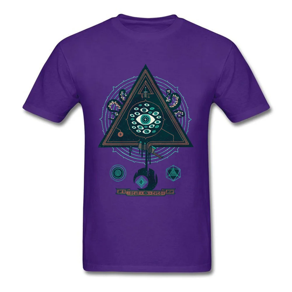 Design All Seeing Men T-shirts Graphic Father Day Short Sleeve Crewneck 100% Cotton Tops Shirt Family T-shirts All Seeing purple