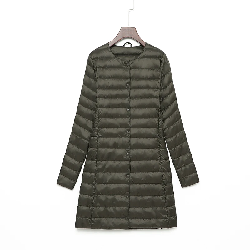 

Women Winter Down Jacket 90% White Duck Down New Fashion Waterproof Light Warm Soft Solid Color Long Coat Large Size Slim Park
