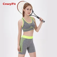 CrazyFit комплект из 2 предметов для йоги для женщин с подушечкой, спортивные костюмы для занятий спортом, тренировки, бега, фитнеса, женский спортивный комбинезон, одежда