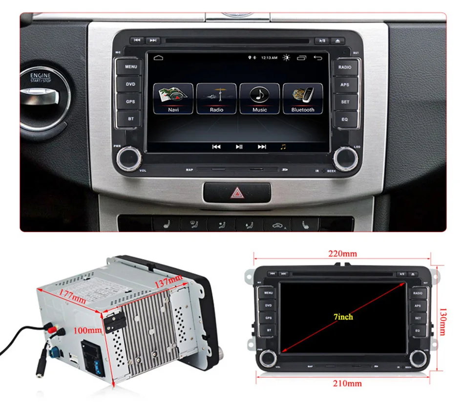 Excellent MEKEDE Car multimedia Android 8.1 Autoradio Car Radio player For Golf/6/Golf/5/Passat/b7/cc/b6/SEAT/leon/Tiguan/Skoda/Octavia 6