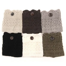 Новое поступление, горячая распродажа, женские зимние гетры, акрил, шерсть, вязанные носки для обуви, манжеты, 9F