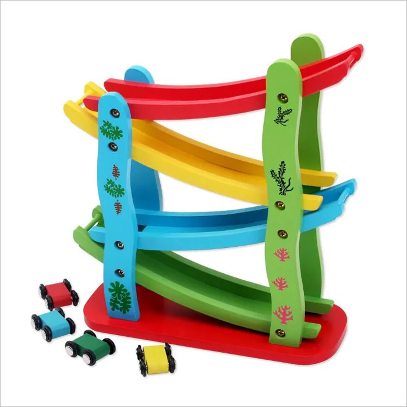 SUKIToy Baby Toys Model Building Kits Wooden Toys Ramp Race Fun Vehicle Toy Slide Blocks Educational Child Birthday Gift baby-building-blocks-wooden