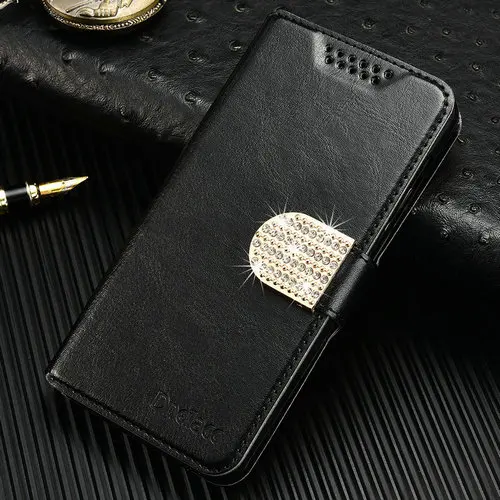 Роскошный бизнес-кошелек Dneilacc, кожаный флип-чехол с подставкой для BQ 5022, грязеотталкивающий чехол для телефона - Цвет: black With diamond