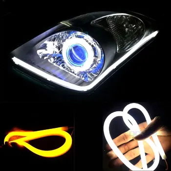 

DC 12V Car LED DRL Light Strip Cold Blue White Red Green 30CM 45CM 60CM 85CM Flexible Tube Daytime Running Bulb Fog Signal Lamps