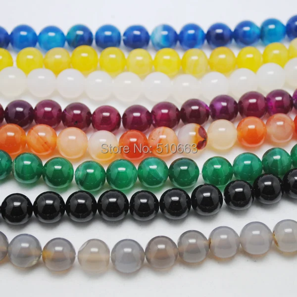 Бусины из натурального серого агата смешанные 2 разных цвета 64 шт./лот для