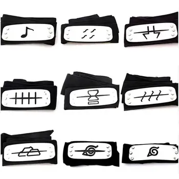 

1PCS 20style Anime Naruto Figurines Uzumaki Headband Naruto Kakashi Figura Konoha Leaf Forehead Cosplay Accessories for kids