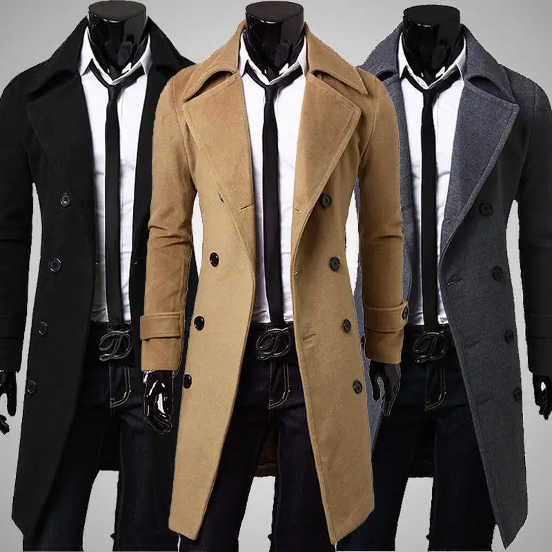 Casaco Masculino поступление, мужская повседневная рабочая одежда с длинным рукавом, ветровка, пальто, теплое толстое шерстяное пальто, длинное пальто, одежда