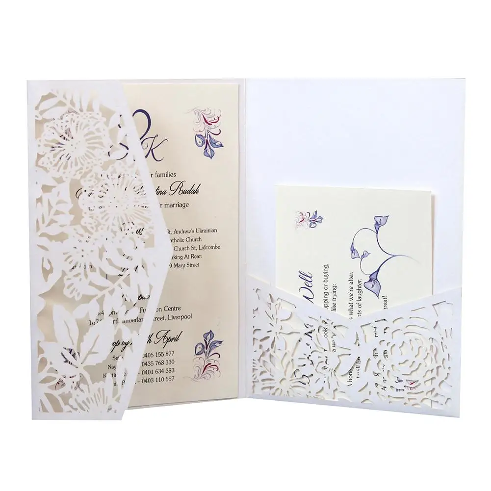  10pcs Holiday Wedding Invitation Laser Hollow Invitation European Bow Invitation Card For Wedding B - 33025108178