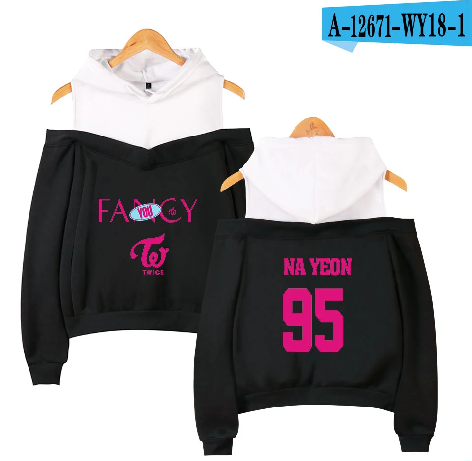 black Twice Fancy розовые толстовки женские летние Harajuku с открытыми плечами модная толстовка, худи в Корейском стиле женская одежда Kawaii Kpop - Цвет: black