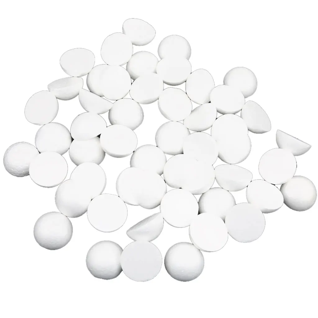 Pack of 10 5cm White Modelling Craft Polystyrene Foam Balls Hemispheres Party Decoration Supplies DIY Craft