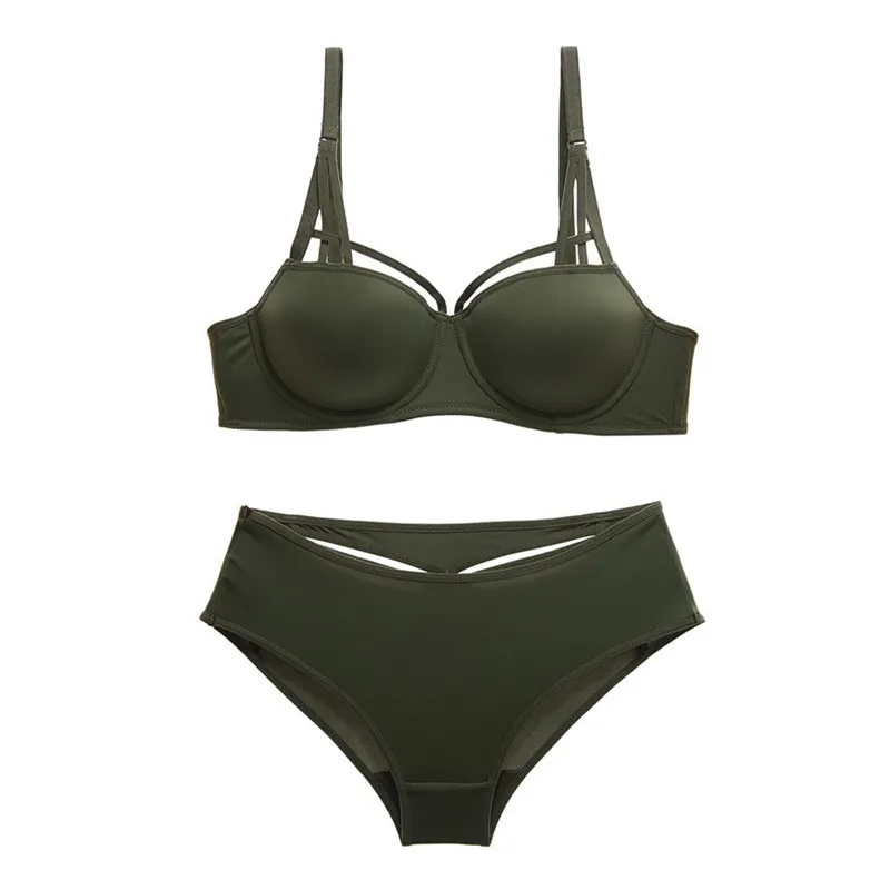 Koop Varsbaby jonge dames sexy dunne schouderriem push up ondergoed effen driekwart beha sets