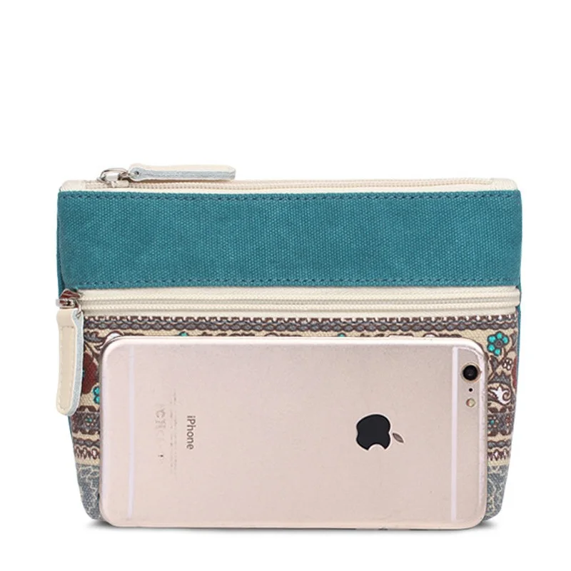 

Womens Brand Floral Canvas Small Change Coin Purse Fashion Clutches Bag Female Key Card Pouch Money Coin Holder Bags