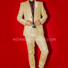 Для мужчин певец DJ председательствовал прав человека чи дракон GD золотой блеск к cultivate One's morality костюм+ брюки