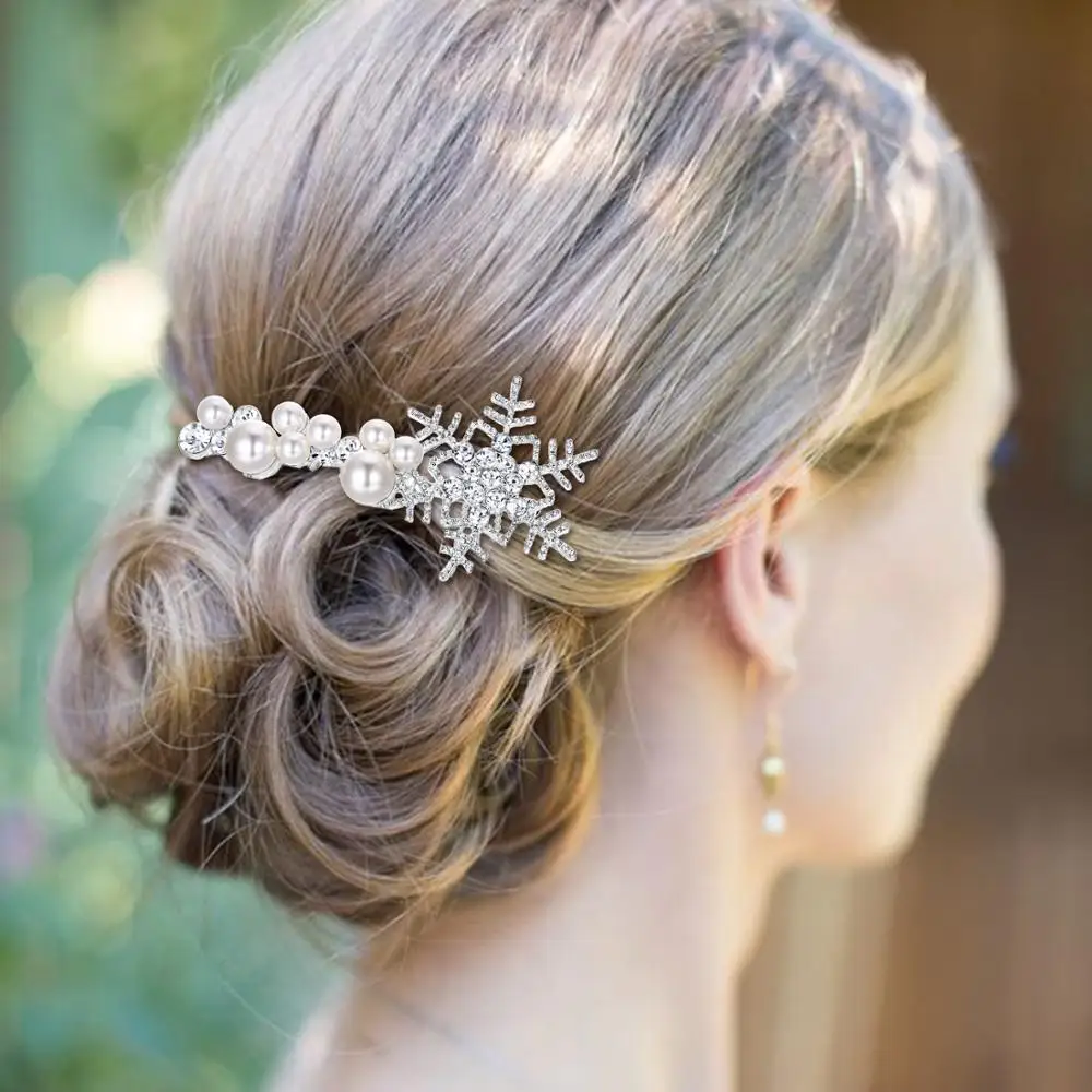 Рождественская Снежинка свадебные украшения для волос свадебный головной убор