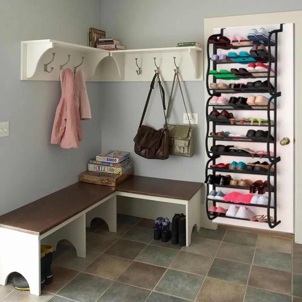 36 Pair 12 Tier Over Door Hanging Shoe Shelf Rack Holder Living Room 36 Pair 12 Tier Over Door Hanging Shoe Shelf Rack Holder Living Room Convenient Shoebox Storage Organiser Home Furniture Diy In Cabinets From