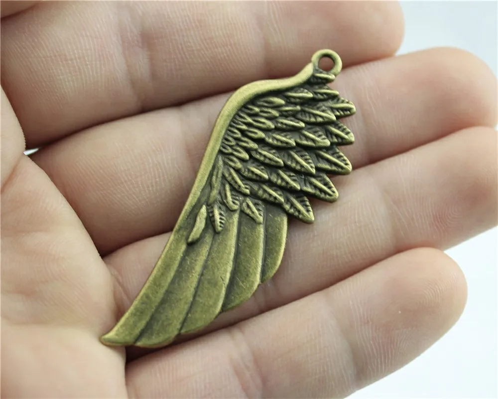 

WYSIWYG 3pcs Antique Bronze Tone 58mm Big Wing Charms Pendant For Jewelry Making DIY Jewelry Findings