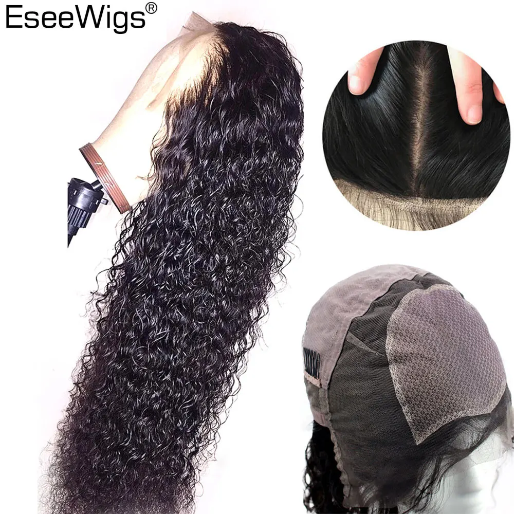 

Eseewigs Silk Base Full Lace Wigs Human Hair Brazilian Remy Glueless Wigs for Black Women Deep Curly Full Hand Made Silk Top Wig