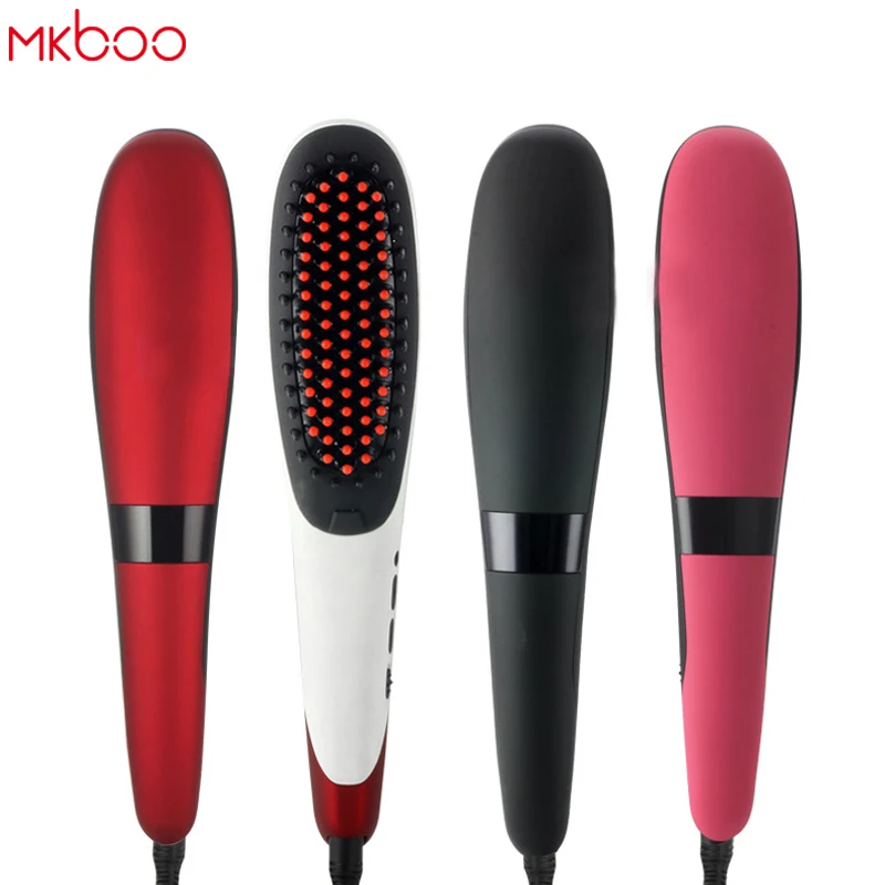 

brush hair straightener Professional Hair Straightener Comb Electric Heating Irons Ceramic Hair Straightening Brush