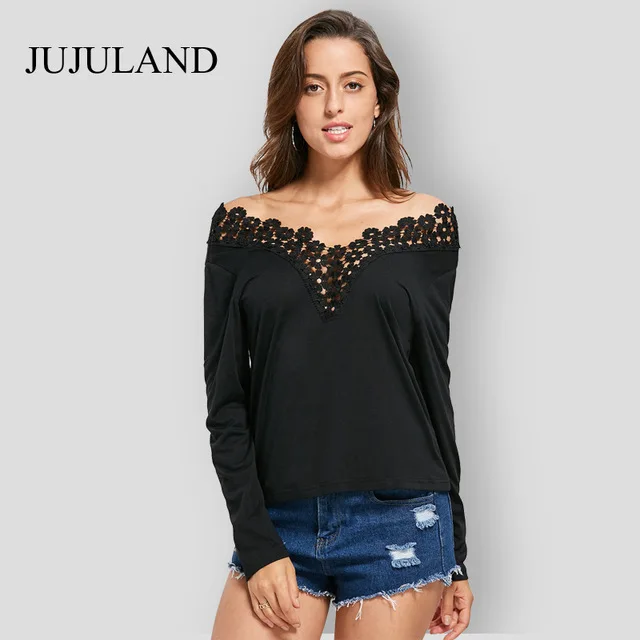 2017-Autumn-Tops-Women-Clothing-V-Neck-Lace-Up-Black-T-shirt-Women-Long-Sleeve-Hollow.jpg_640x640