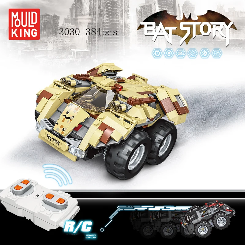 

Mould King Building Blocks Batman 13030 384 Pcs App-Controlled Batmobile Model Bricks Toys for Kids Gift