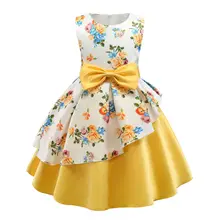 Pretty Girls Flower Evening Dress for Girls Wedding Party Dresses Kids Princess Christmas Dress Children Girls Stain Clothing