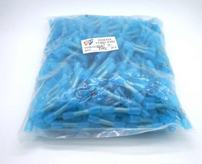 Conector do Terminal de Fio Elétrico de Dissipadores de Calor Isolado Friso Bundas Bh-2 16-14awg 1.5-2.5mm 500 Pcs Bht2 2 Renovação da Casa