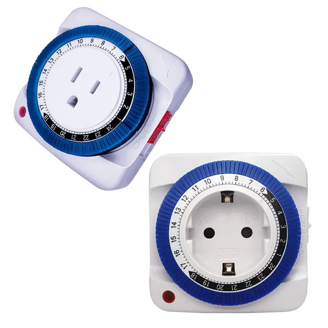 EU/US Plug 24 Hour Timer Socket Mechanical Program Timer Switch Socket