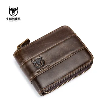 

BULLCAPTAIN new Arrival Male RFID leather wallet Men Wallet Cowhide Coin Purse Slim Designer Brand Wallet Billetera para hombres