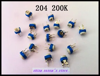 

500pcs/Lot 204 200K ohm 200K R Trimpot Trimmer Pot Variable Resistor Horizontal Type Brand New