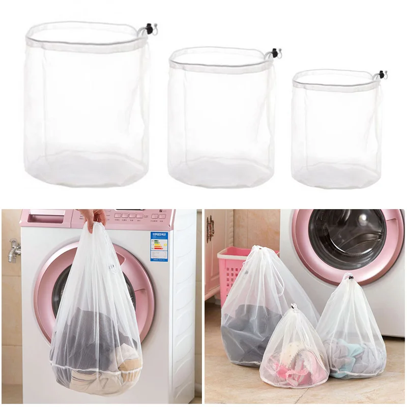 

3 Size Drawstring Bra Underwear Products Laundry Bags Baskets Mesh Bag Household Cleaning Tools Laundry Supplies GHMY