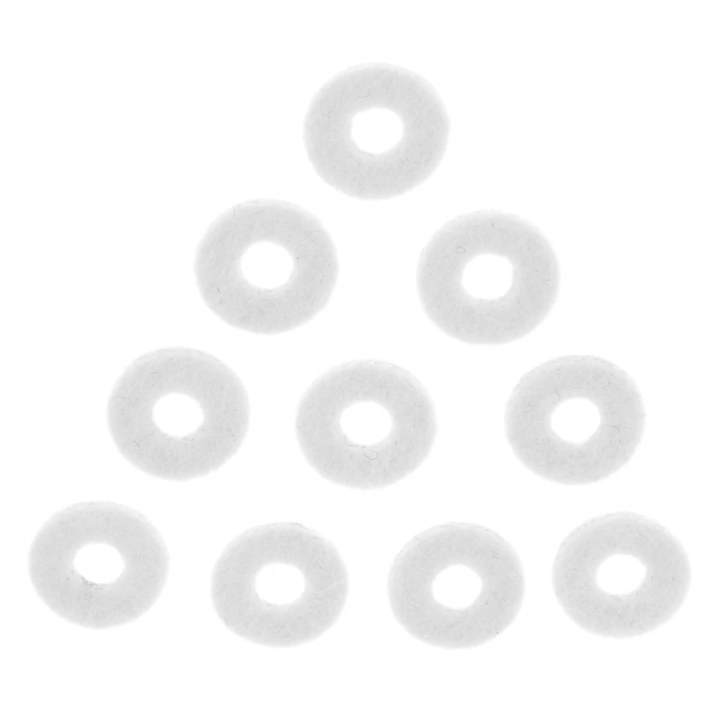 Pack of 10 Lightweight  Brass Instrument Trumpet Wool Felt Washers Pads Protectors Dia. 17mm