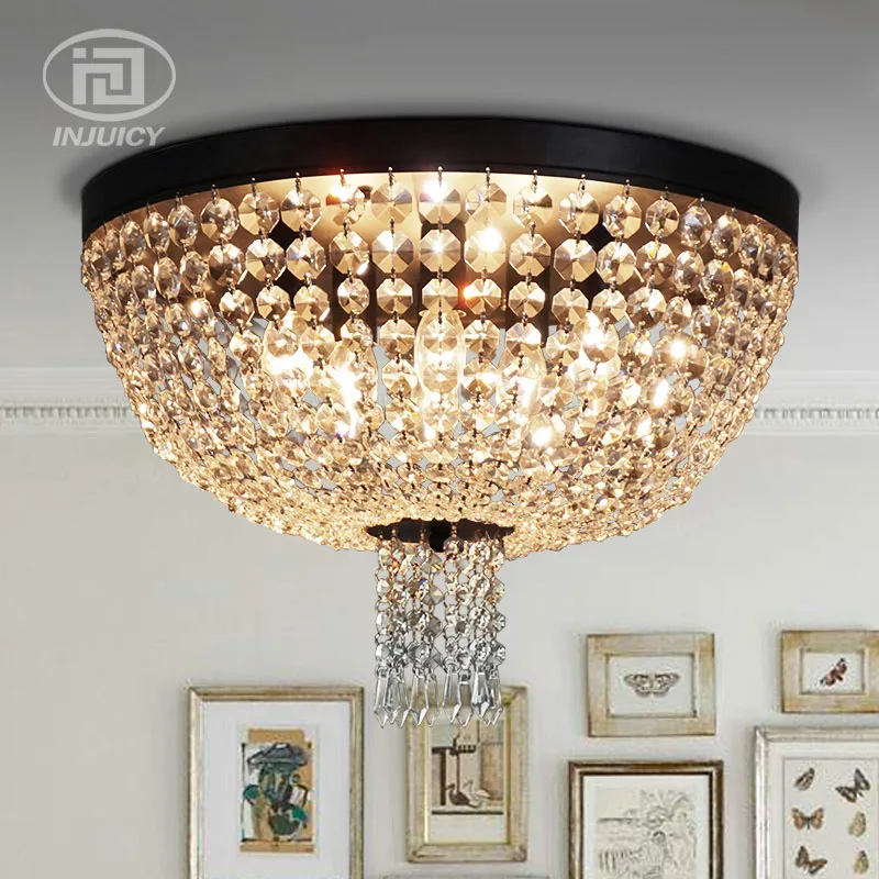 Nordic Creative Led Luxury K9 Crystal Ceiling Lamp Retro American