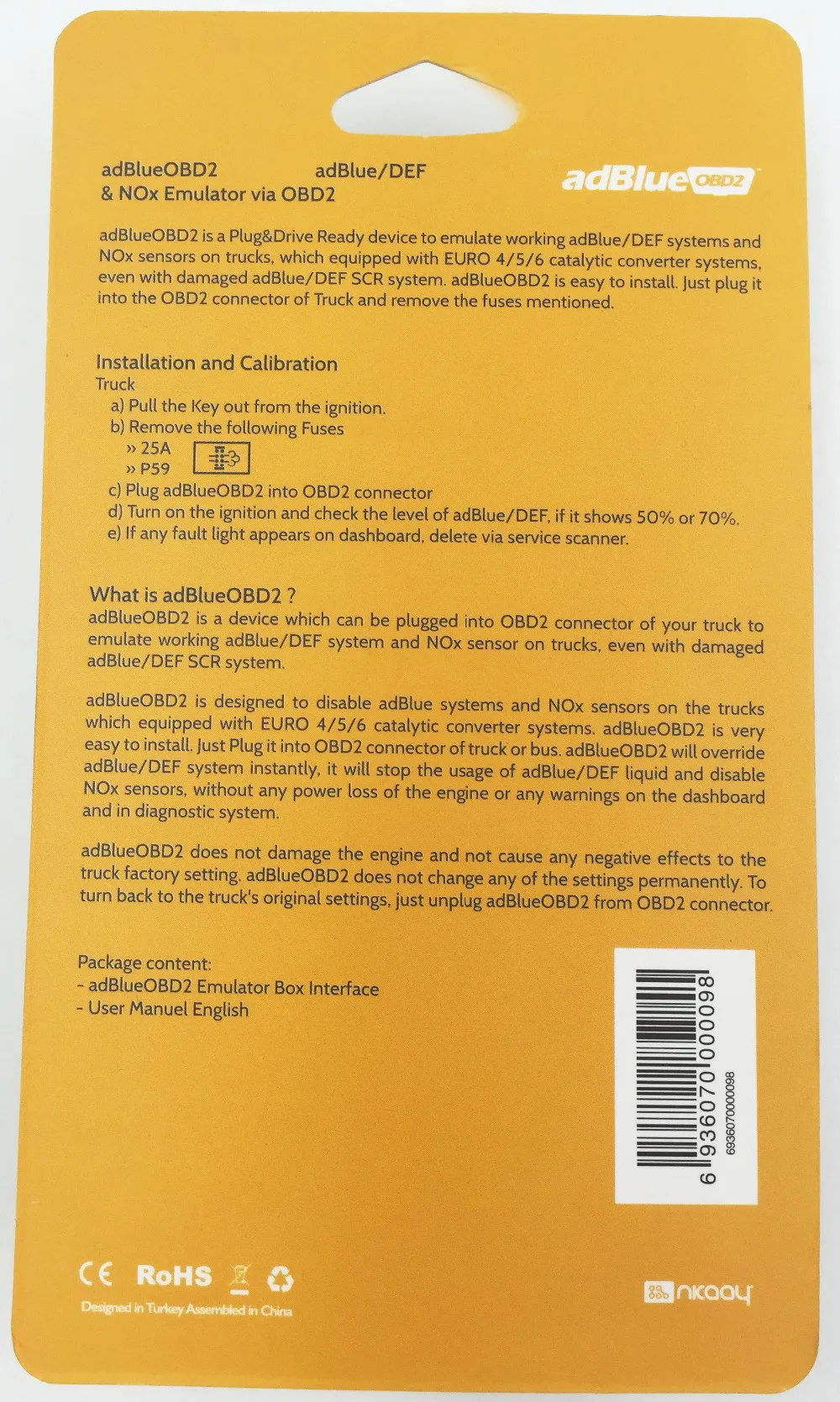 AdblueOBD2 эмулятор грузовики для F-ord для VO-LVO сканер дизельный тяжелый Duty Truck ScanTool OBD2 подключи и Драйв Emulador Adblue