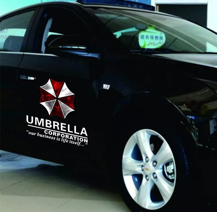 2Pcs60x45cmCarStickerResidentEvilUmbrellaCorporationCar