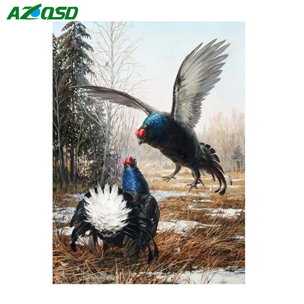 

AZQSD Animal Diamond Embroidery Painting 5D DIY Diamond Painting Cross Stitch Full Square Pheasant Rhinestone Handiwork Craft