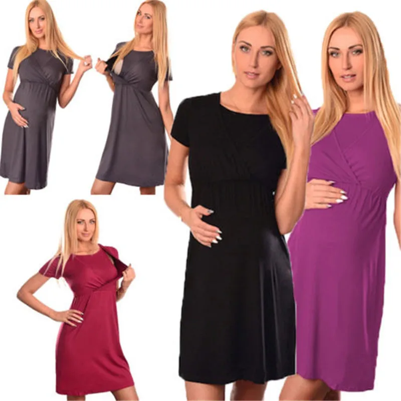 Одежда для беременных прямые платья для кормящих женщин Одежда для грудного вскармливания платье для беременных