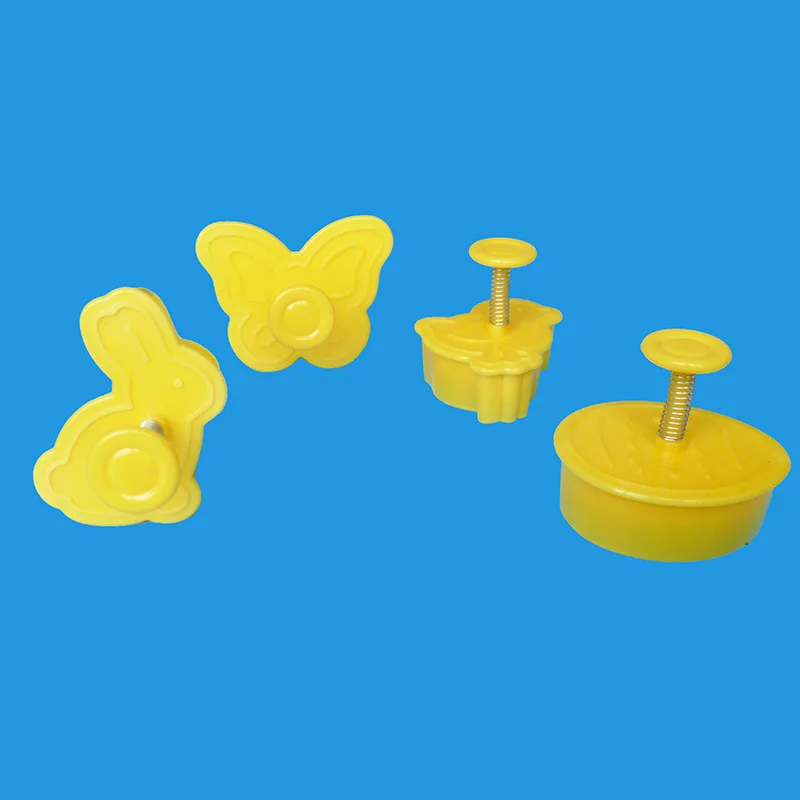 

4pcs Plastic Easter Rabbit Butterfly Pattern Biscuit Mold DIY Cookie Cutter Plunger Fondant Mold Bakeware Cake Decorating Tools