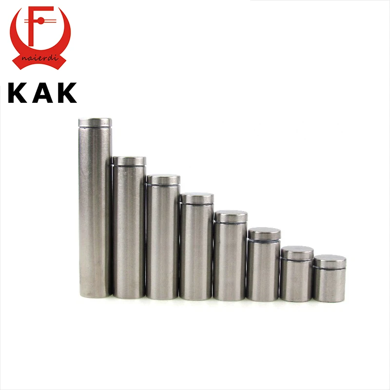 

KAK Glass Fasteners Diameter 16mm Stainless Steel Acrylic Advertisement Standoffs Pin Nails Billboard Fixing Screws Hardware