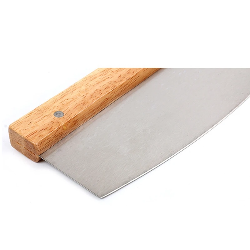 Pizza Cutter Stainless Steel Wood Handle Pizza Cutter Cake Bread Round Knife Cutter Pizza Baking Tools
