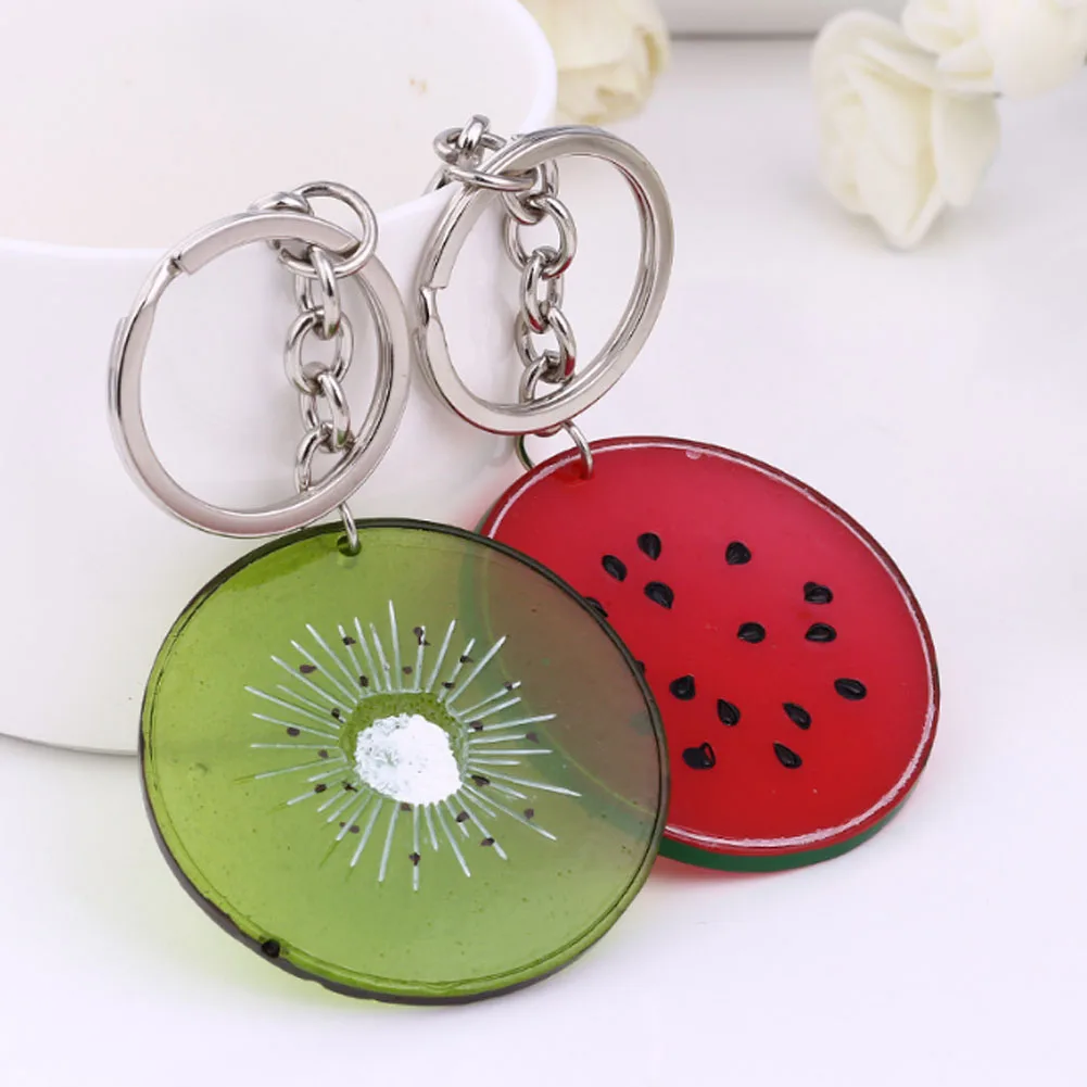 

8 Styles! Fresh Fruit Keychain / Watermelon/ Lemon/ Orange/Pitaya/ Kiwifruit Keyrings Key Holder