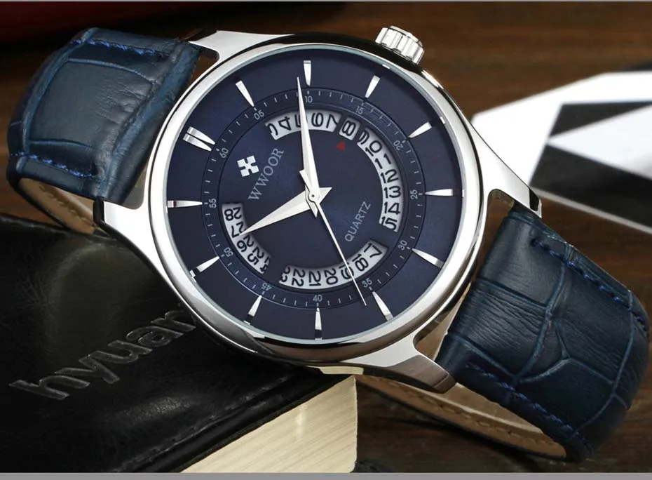 New Quartz Mens Watches Top Brand Luxury Complete Calendar Men's Wrist Watch Genuine Leather Strap Men Wristwatches  2019 (9)