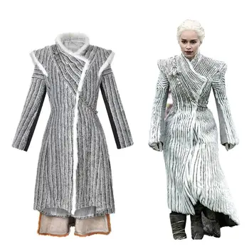 

Movie Game of Thrones Daenerys Targaryen uniform Cosplay Costume Daenerys Targaryen Winter warm cartoon jacket cloak Cosplay