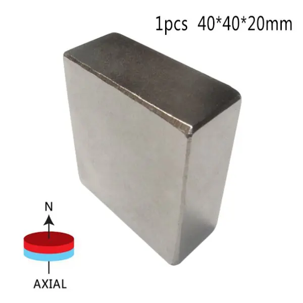 1PCS Super Strong Block 40x40x20mm High Quality Neodymium Rare Earth Magnets N52