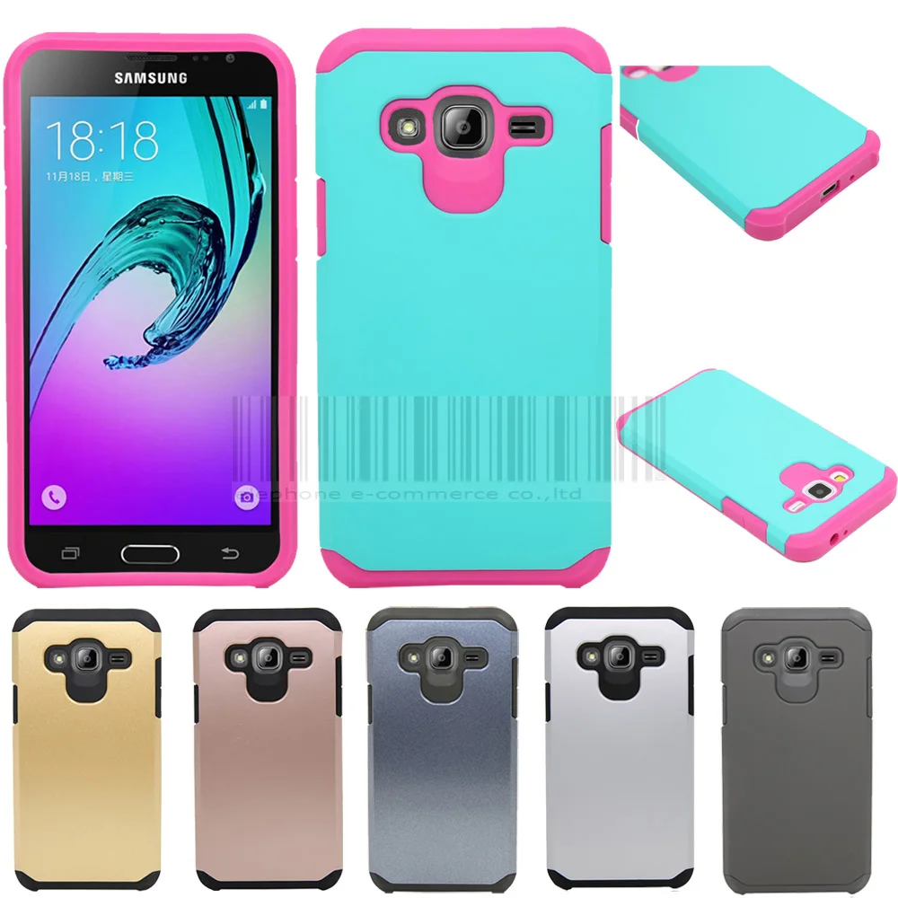 For Cricket Samsung Galaxy Amp Prime Slim Hybrid Shockproof Armor Case Hard Protective Cover-in