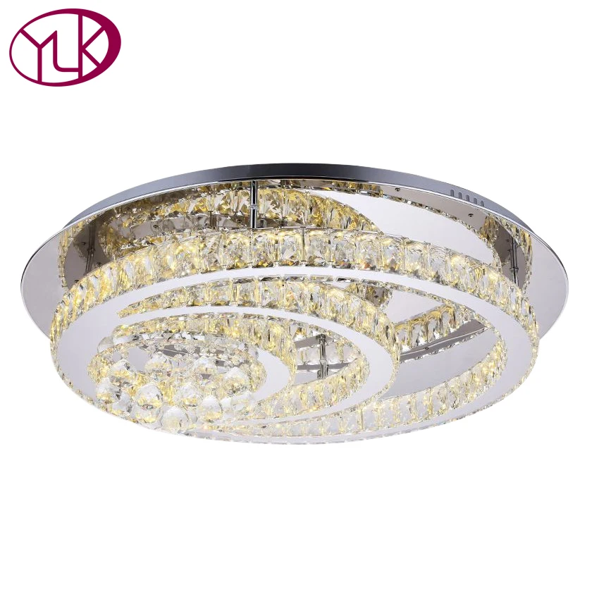 

Luxury LED Modern Crystal Ceiling Lamp For Living Room Diameter 80cm Round Crystal Lighting Fixture For Bedroom Guaranteed 100%