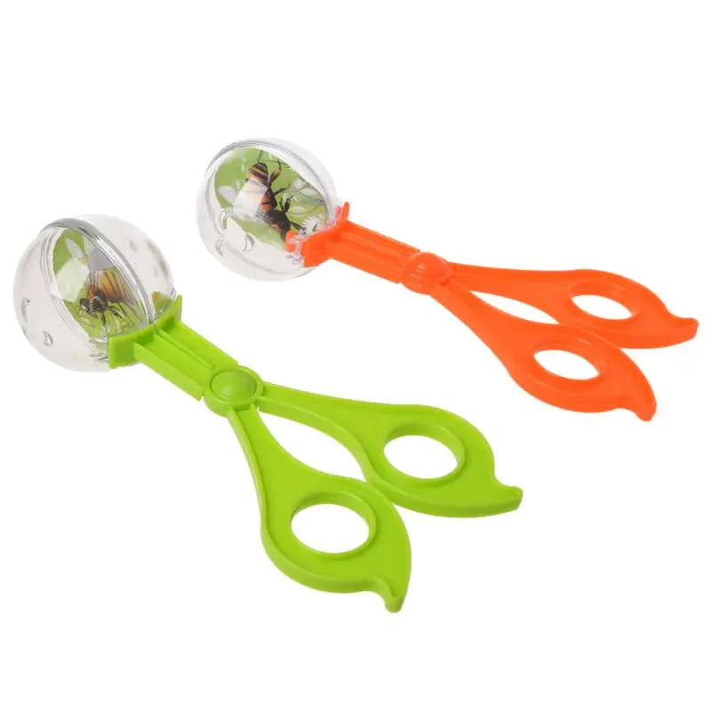 1Pc Plastic Bug Insect Catcher Scissors Tongs Tweezers For Kids Children Toy Handy(Random Color