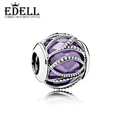 EDELL 100% 925 пробы серебро 1:1 Аутентичные 791968ACZ фиолетовый с переплетающимся узором Сияющие браслет оригинальный Для женщин ювелирные изделия