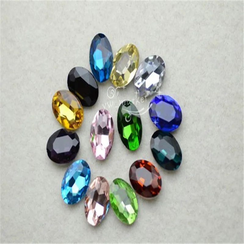 Glass loose Rhinestones Oval Factory sales Oval shape pointback High